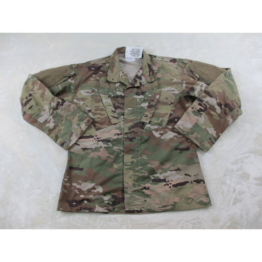 Army Jacket Mens‎ Small Green Camouflage Coat Ripstop Combat Outdoors Workwear